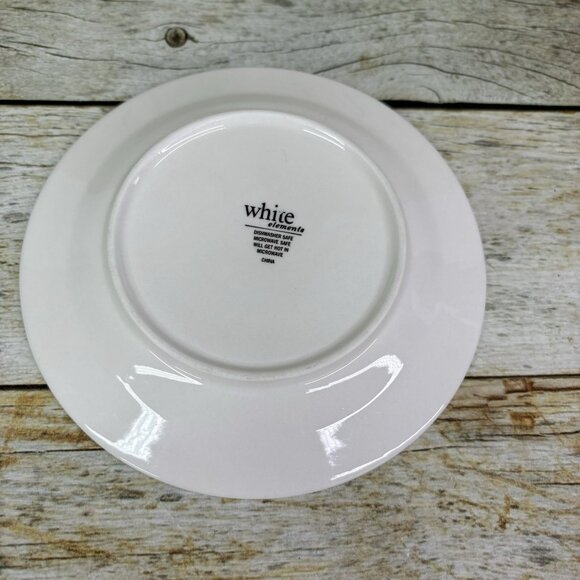 Gibson LEXINGTON White Elements  Embossed Rim Round Ceramic Bread Plates Set 4 - Picture 5 of 16